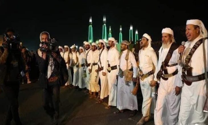 وفد من نجران السعودية يشارك جماعة الحوثي الاحتفال بالمولد النبوي بصنعاء – (صور وفيديو)